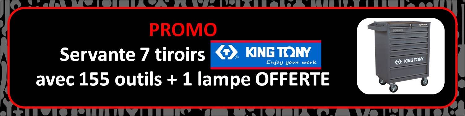 Promo Servante KING TONY avec 155 outils + 1 lampe offerte